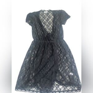 Frenchi Black Lace Chemise